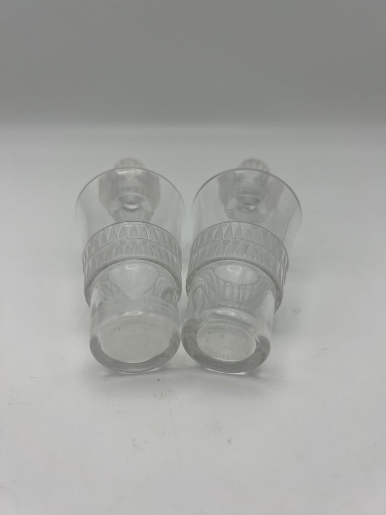 1960’s Lalique Oil & Vinegar Small Bottle Dispenser Set For Sale 2