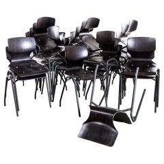 1960's Laminated Ebonised Gun Metal Dining Chairs