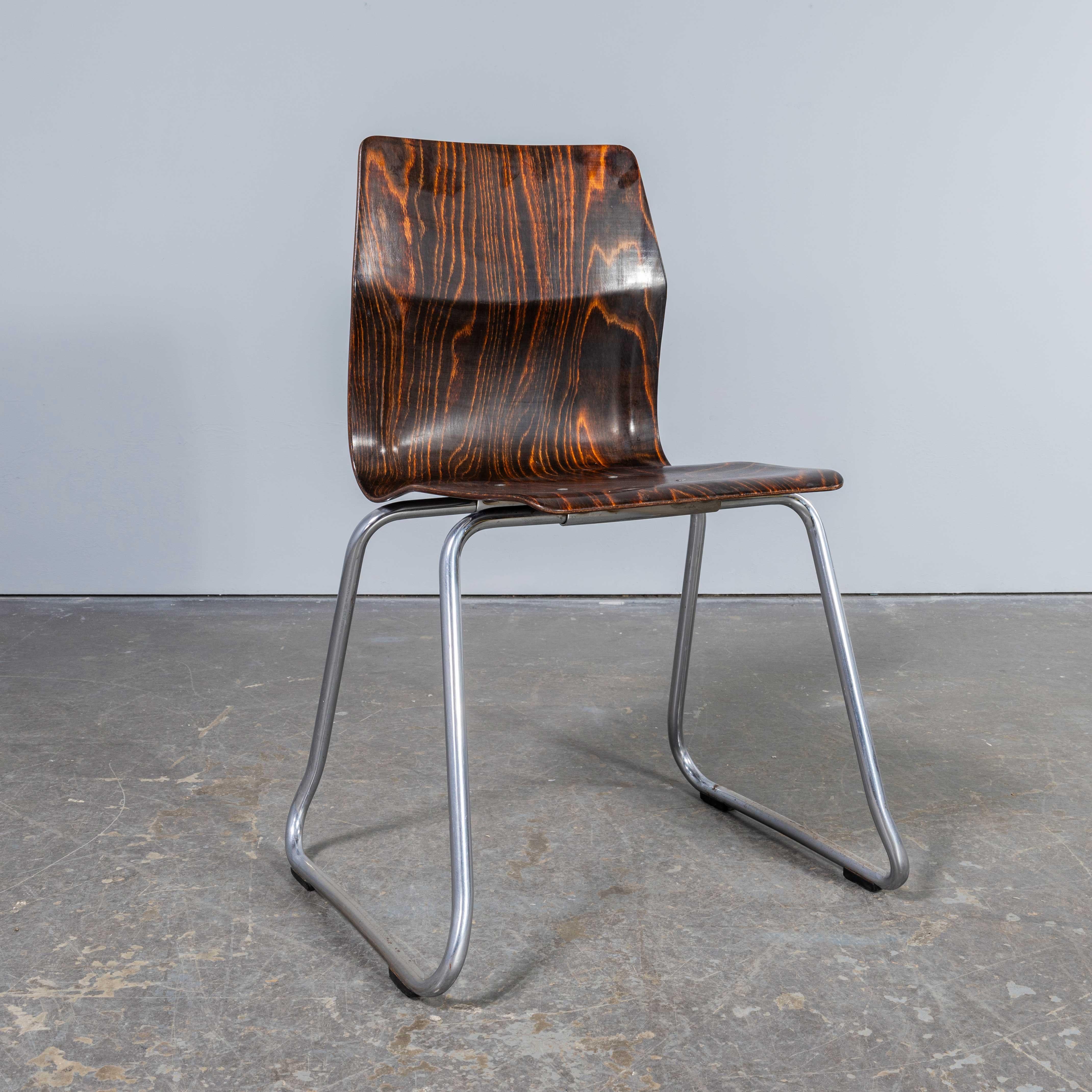1960's Laminated Hardwood Chrome Dining Chairs - Large Quantity Available 2