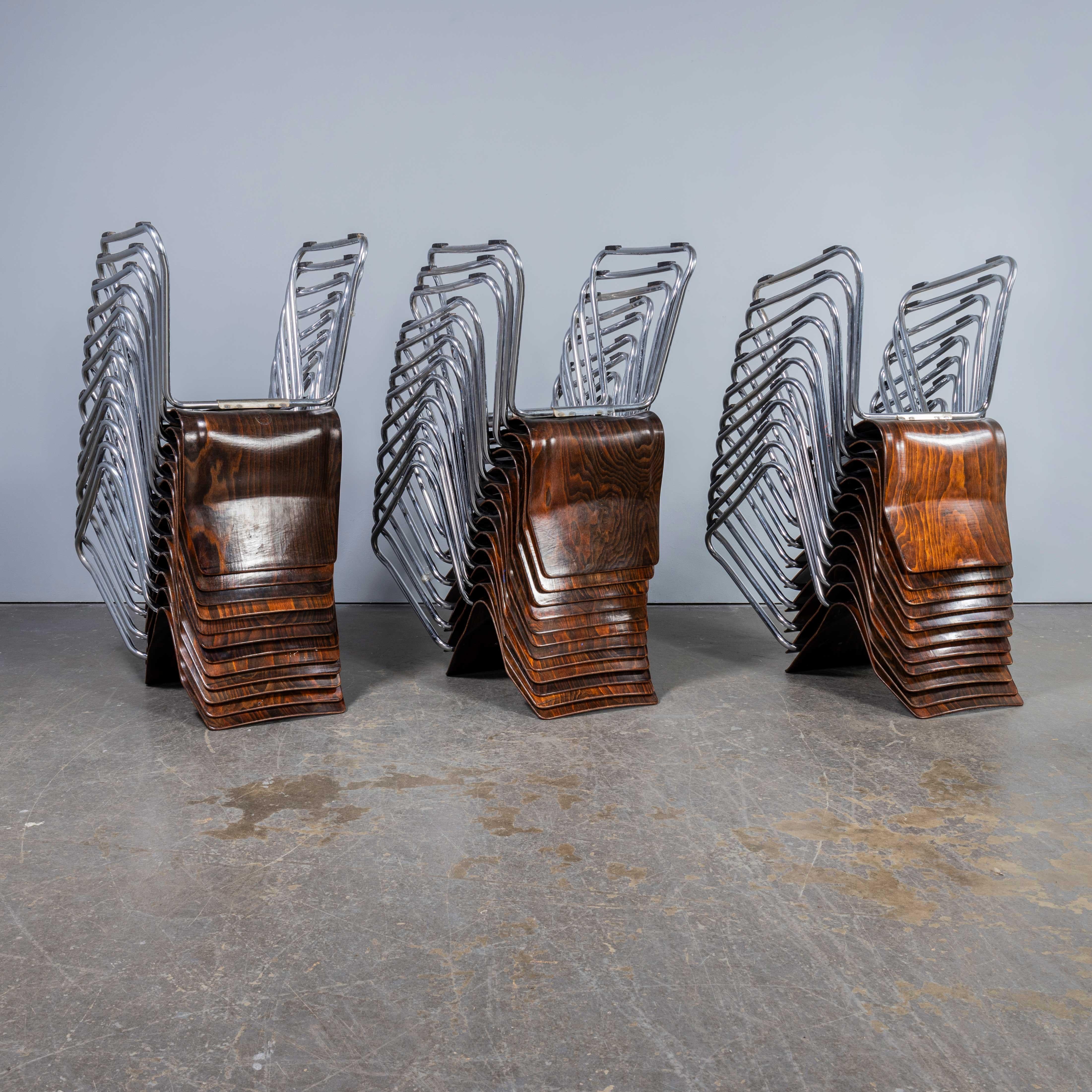 1960's Laminated Hardwood Chrome Dining Chairs - Large Quantity Available 4