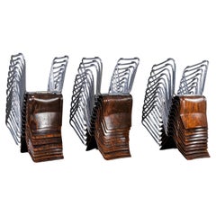 Retro 1960's Laminated Hardwood Chrome Dining Chairs - Large Quantity Available
