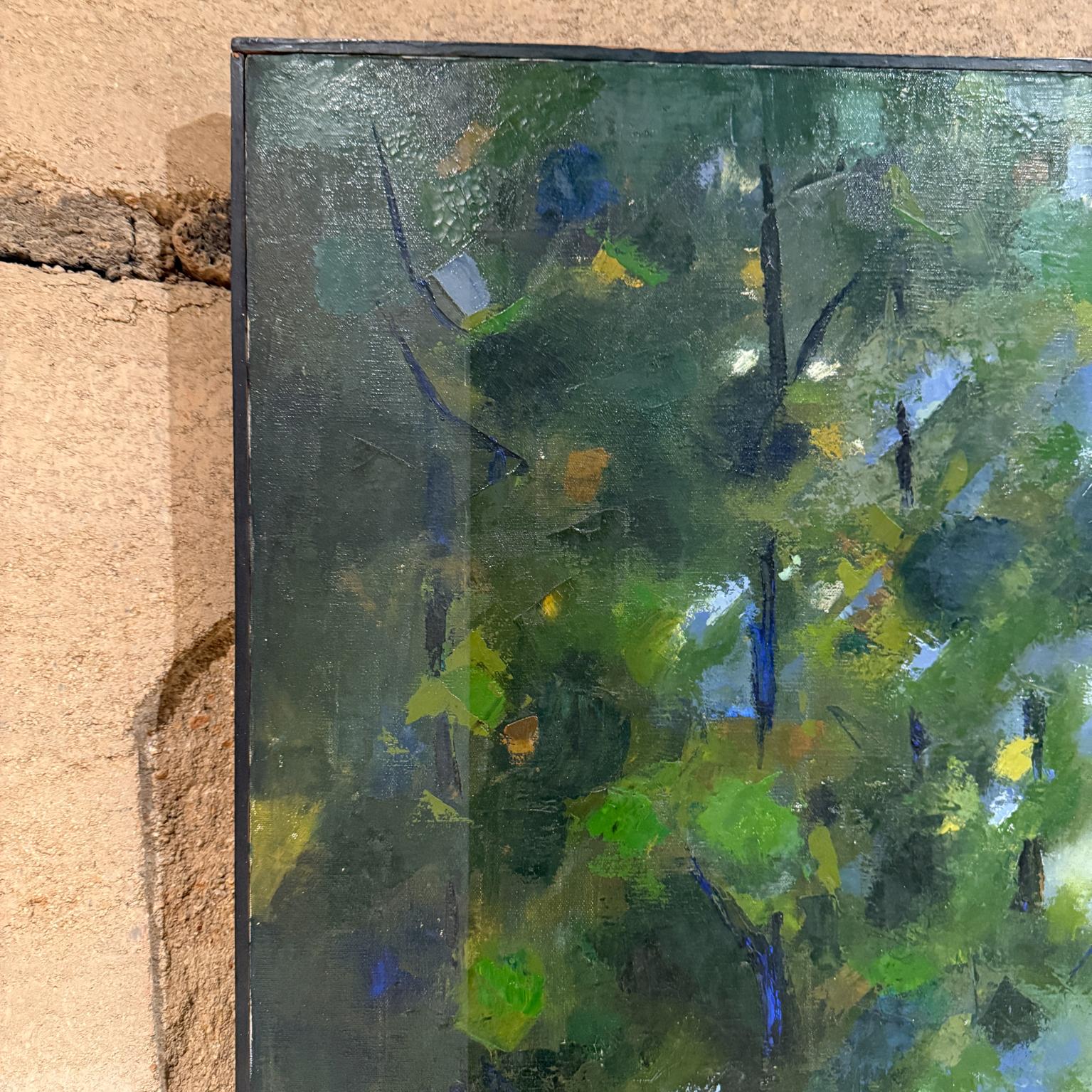 1960s Landscape Art Oil on Canvas Painting Abstract Expressionism L Crane (amerikanisch) im Angebot