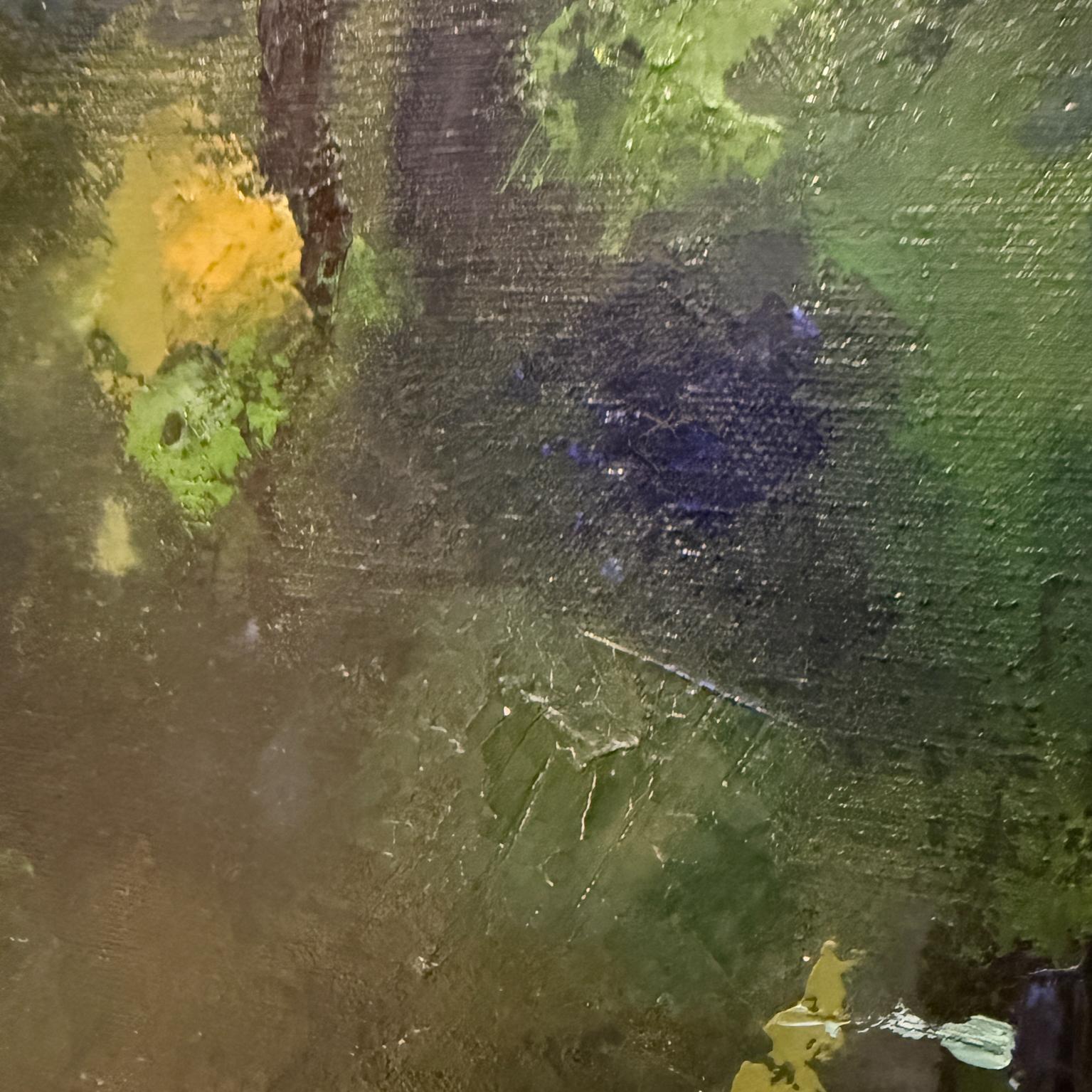 1960s Landscape Art Oil on Canvas Painting Abstract Expressionism L Crane im Angebot 1