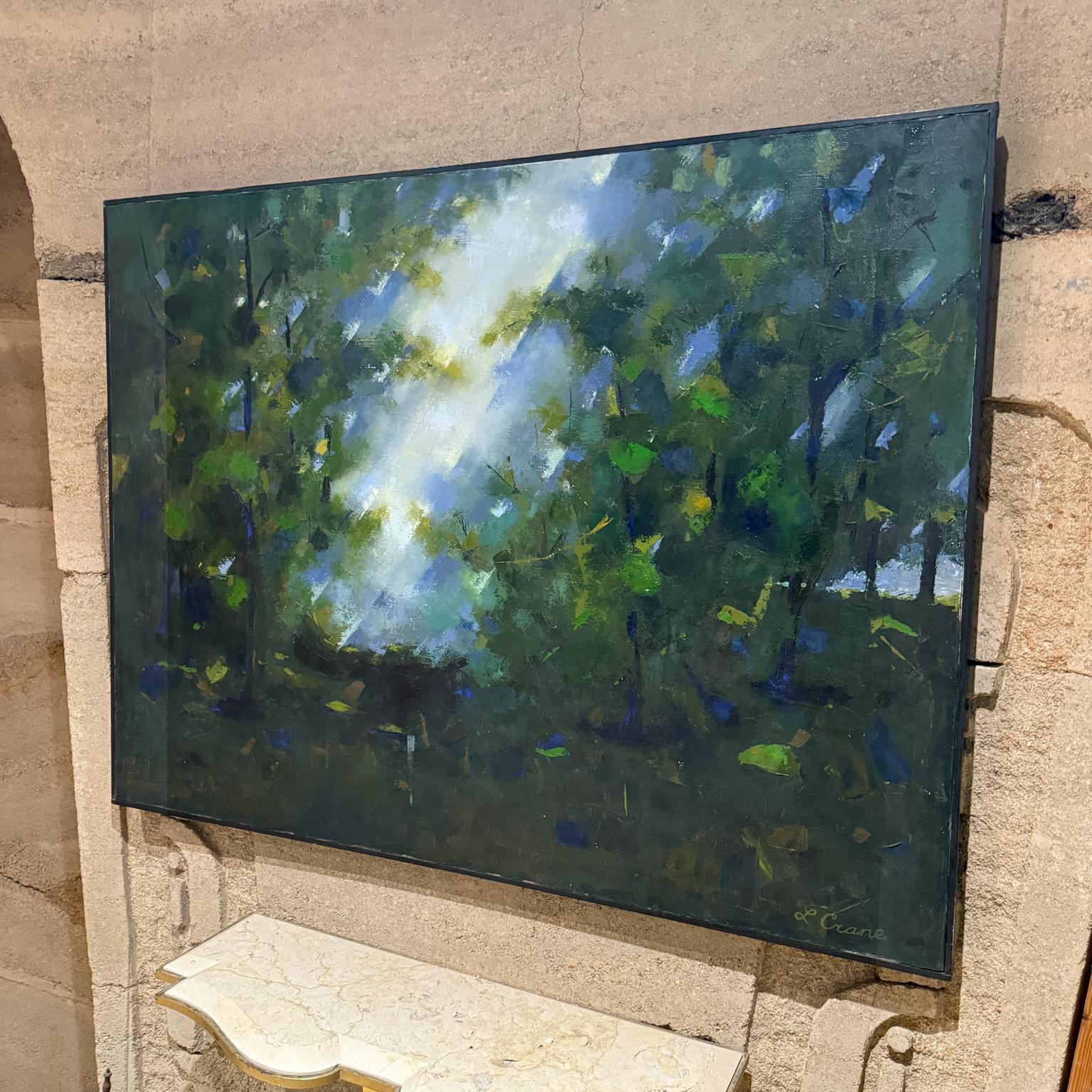 1960s Landscape Art Oil on Canvas Painting Abstract Expressionism L Crane im Angebot 2