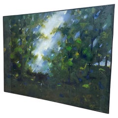 1960 Paesaggio d'arte Olio su tela Pittura Espressionismo astratto L Crane