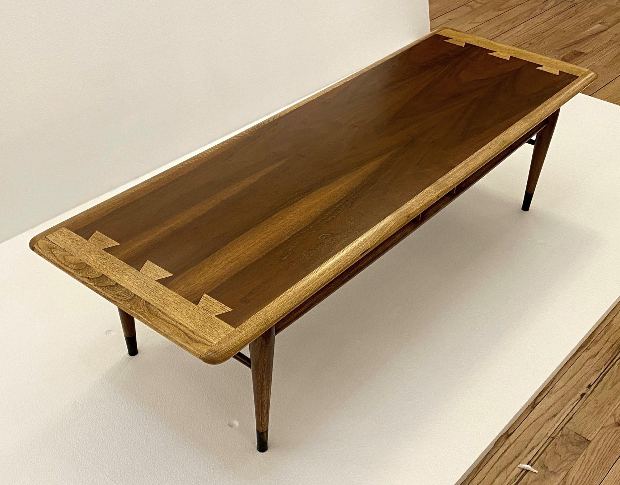 Mid-Century Modern 1960s Lane Acclaim Series Coffee Table with Hickory and Walnut Dovetail Details
