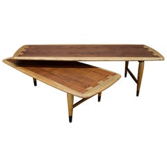 Vintage 1960s Lane Acclaim Switchblade Pivoting Swivel Coffee Table Rustic Cabinmodern