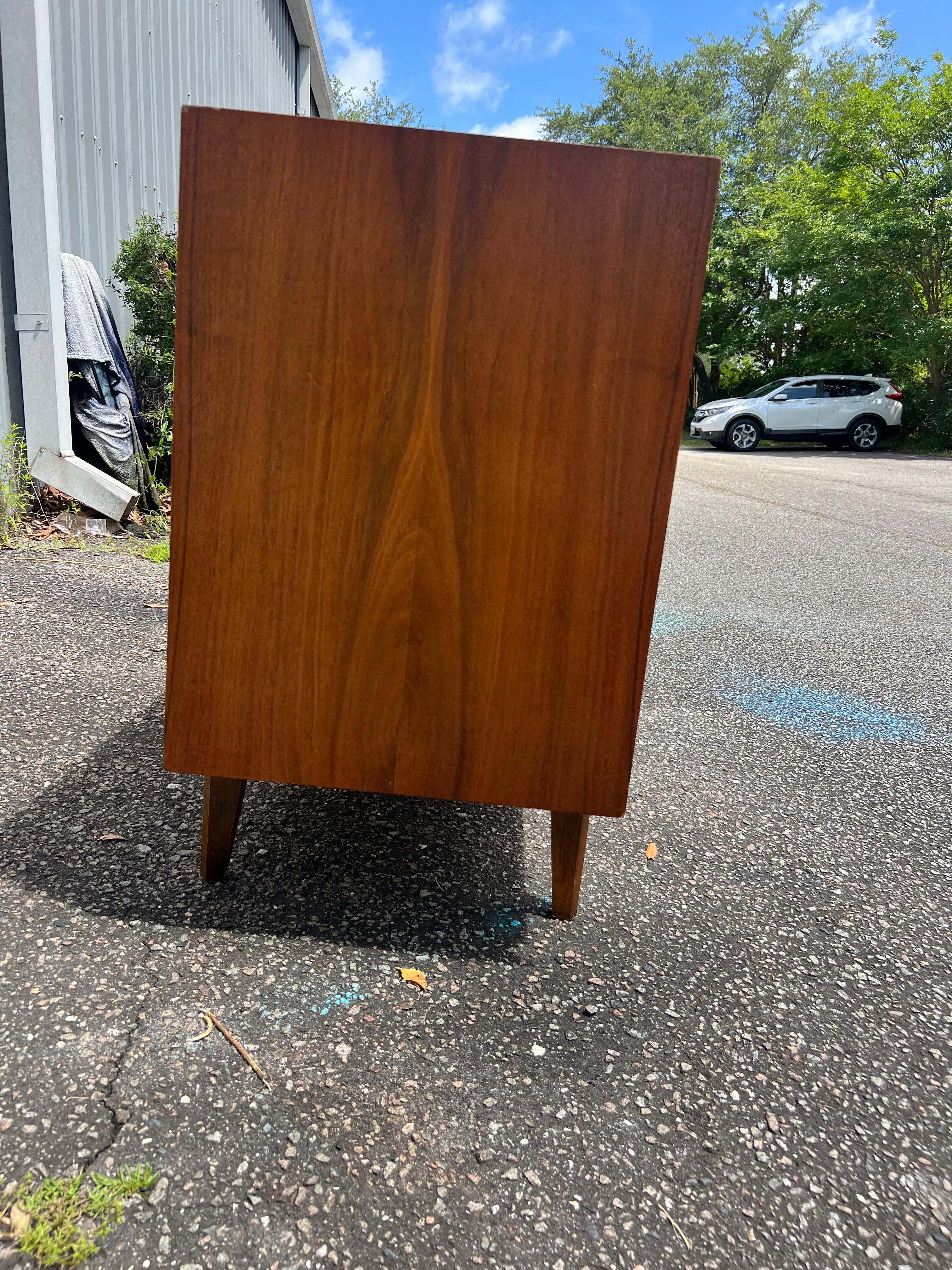 Mid-20th Century 1960s Lane “First Edition” 9 Drawer Walnut Dresser
