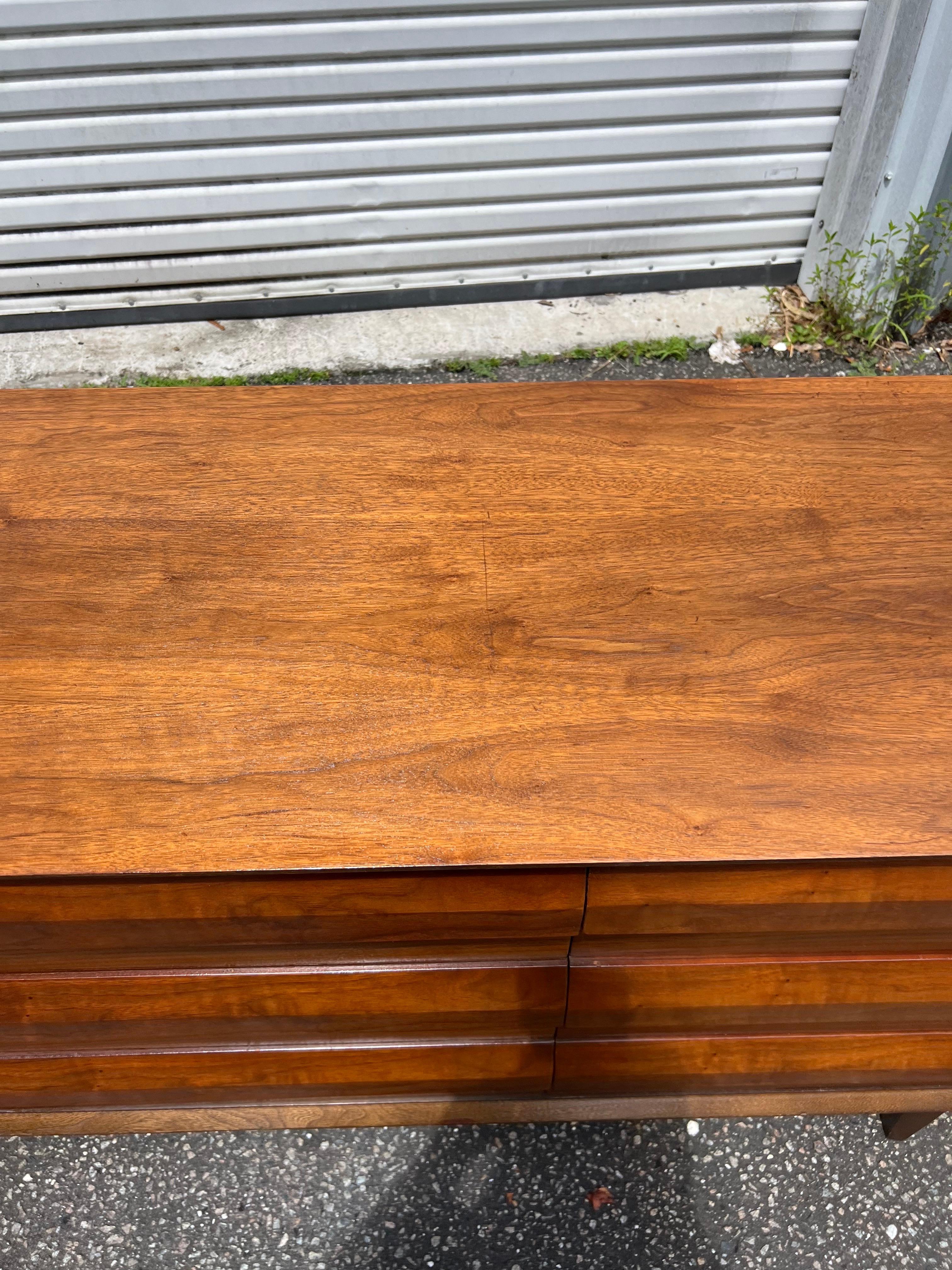 1960s Lane “First Edition” 9 Drawer Walnut Dresser 3