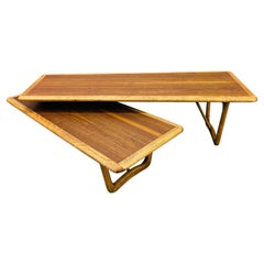 1960s Lane Furniture Walnut Switchblade Coffee Table