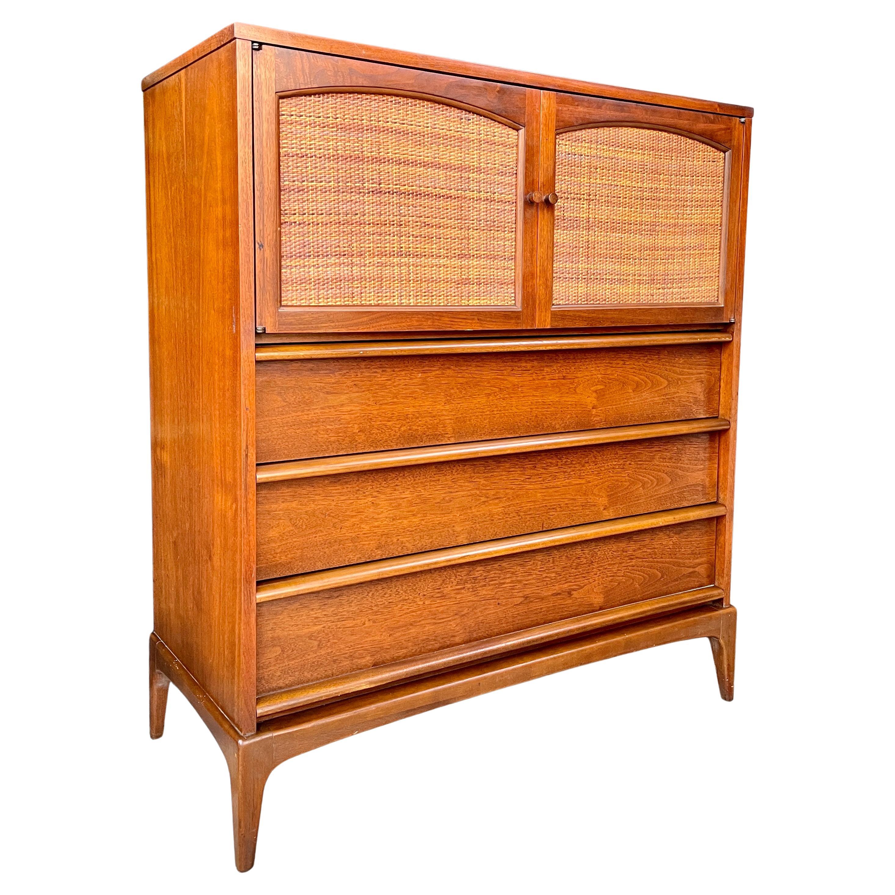 Mid-Century Cane Cabinet Table Nightstand Lane Furniture For Sale at ...