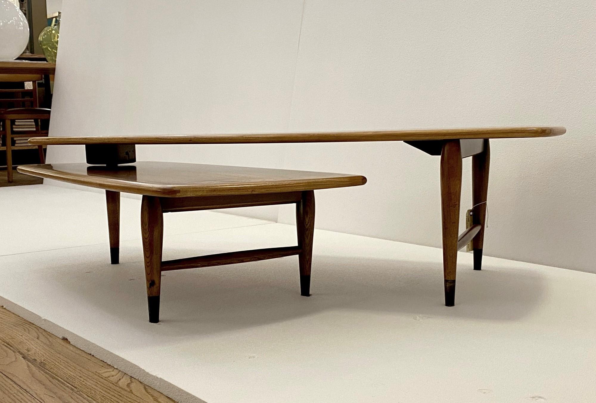 Mid-20th Century 1960s Lane Switchblade Coffee Table Acclaim Two-Piece Adjustable by Andre Bus