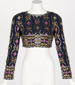 1960s Lanvin by Jules-Francois Crahay  Embellished Cropped Top
