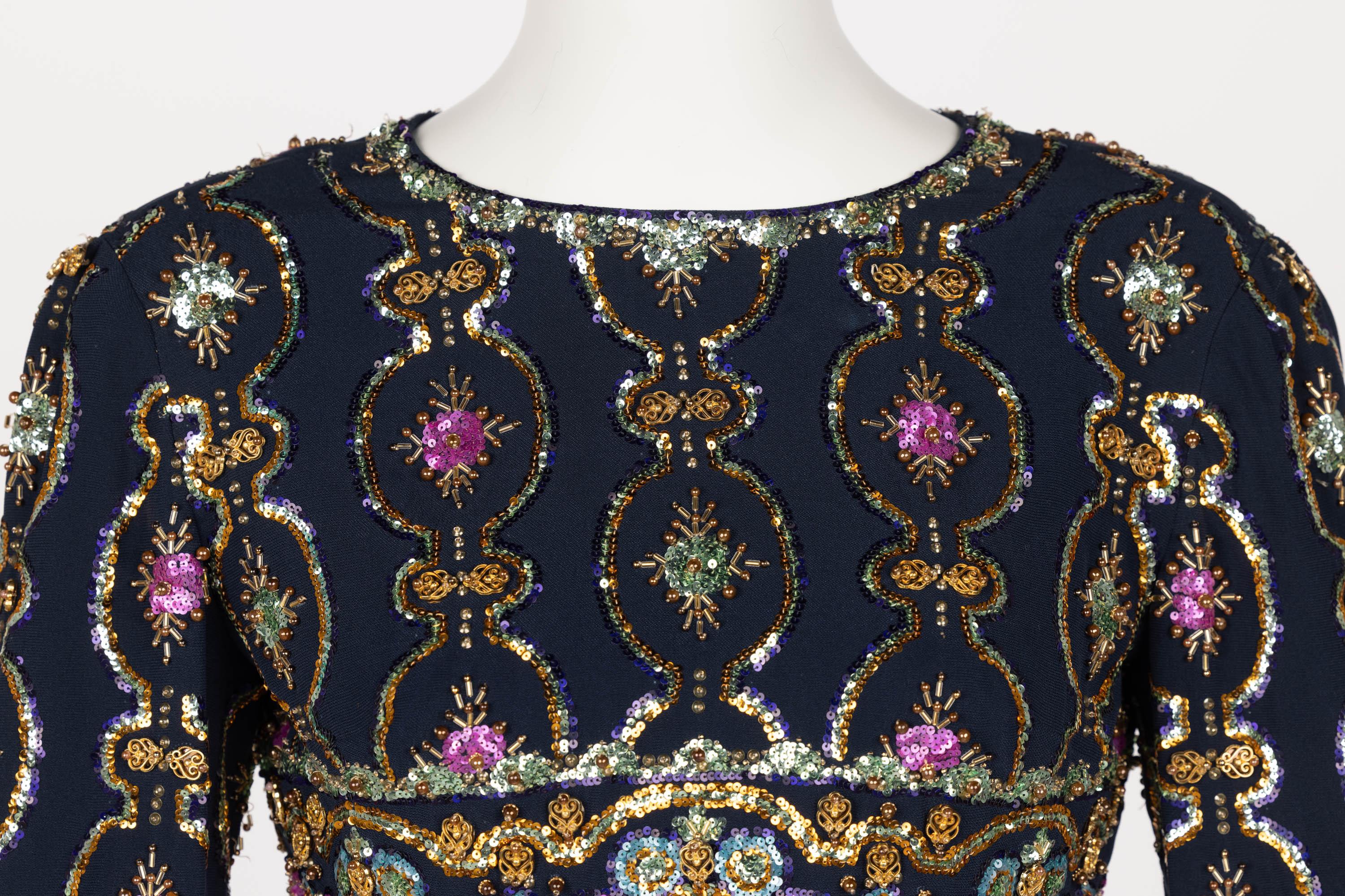1960s Lanvin by Jules-Francois Crahay  Embellished Cropped Top 1