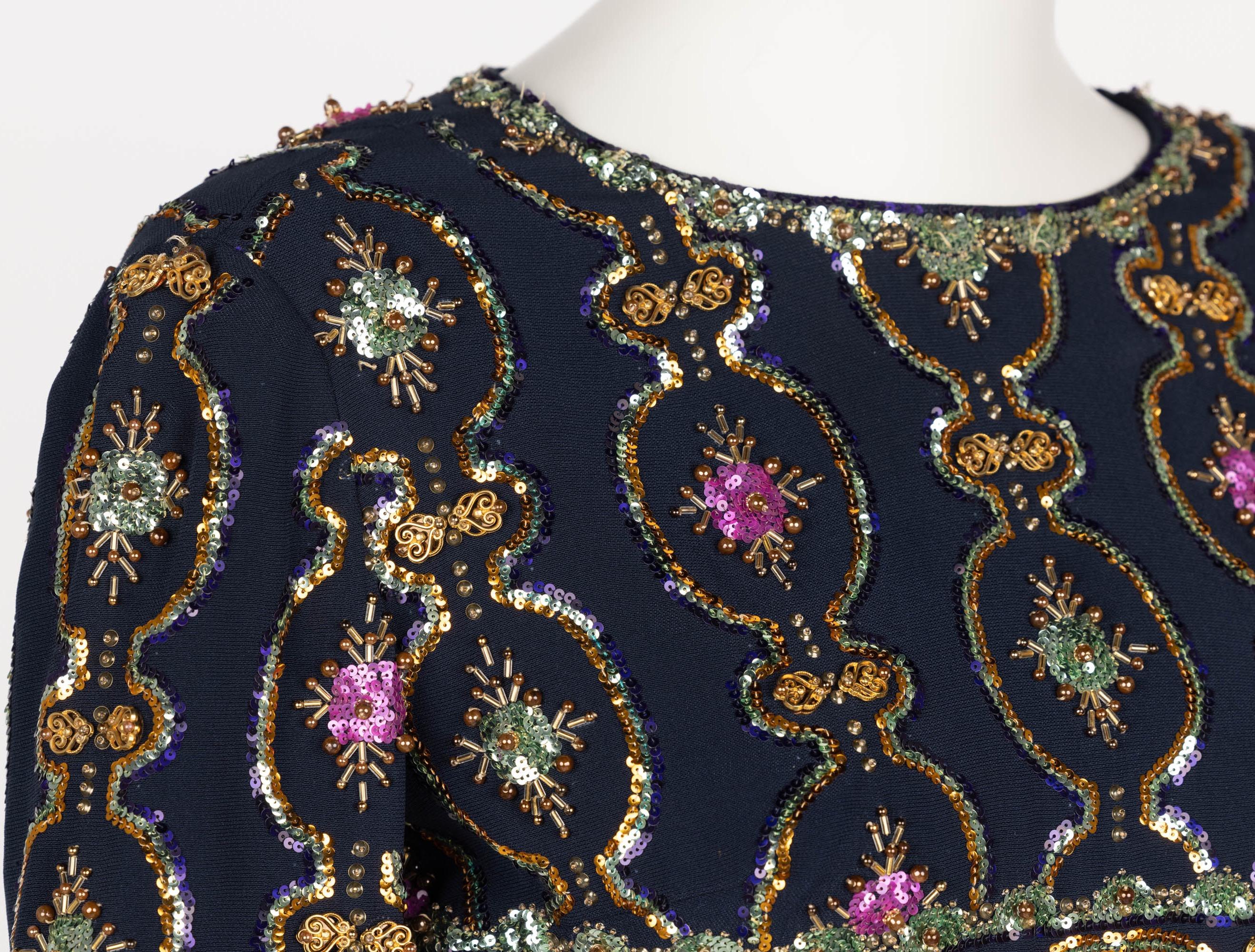 1960s Lanvin by Jules-Francois Crahay  Embellished Cropped Top 3