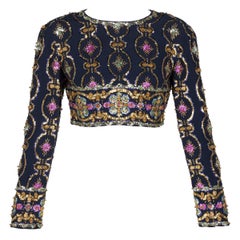 Vintage 1960s Lanvin by Jules-Francois Crahay  Embellished Cropped Top