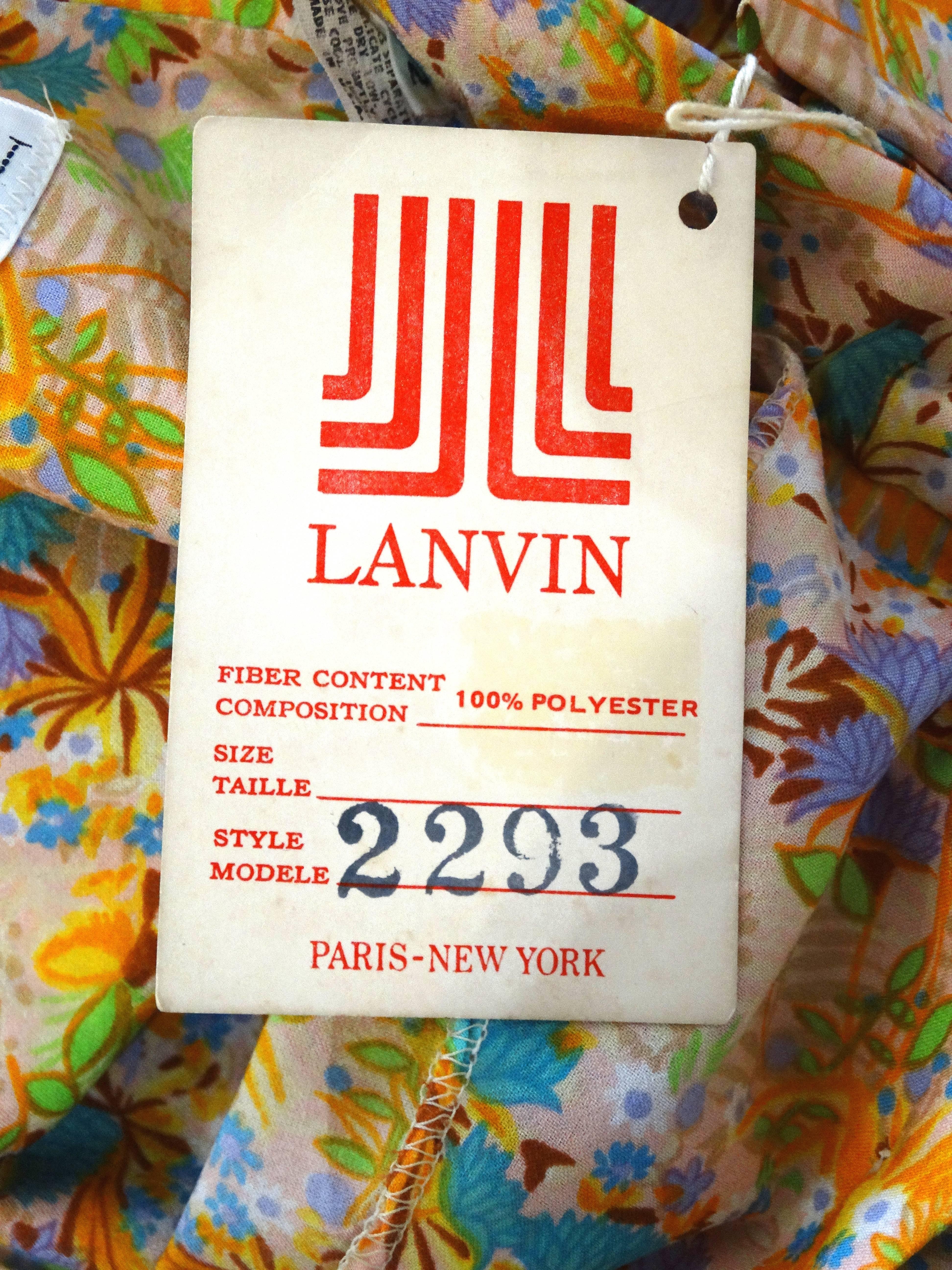 1960s Lanvin Floral Button Up Dress  5