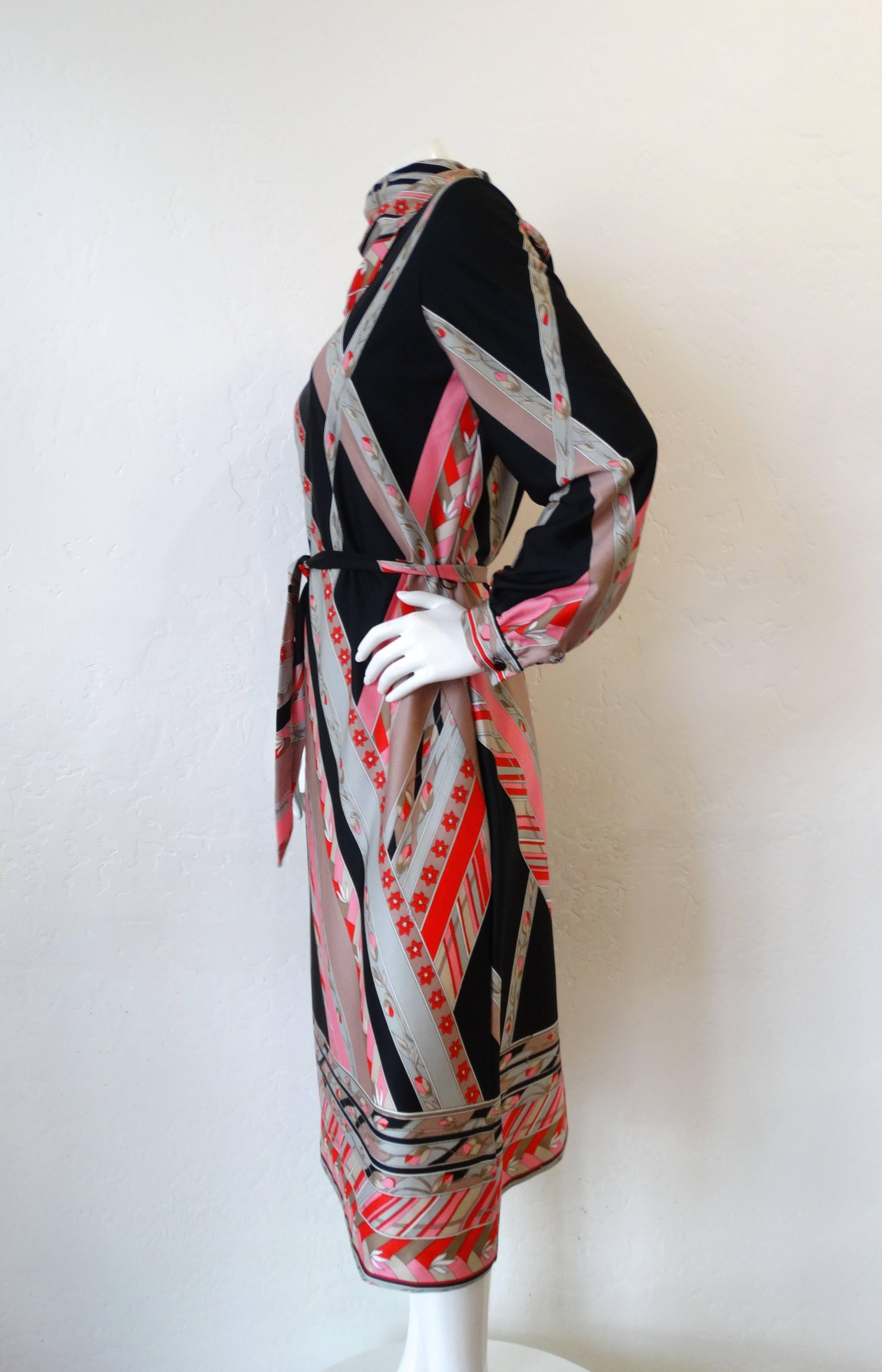 1960s Lanvin Kerchief Striped Shift Dress 2