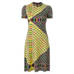 1960s Lanvin Vintage Multicolor Midi Dress with Prints