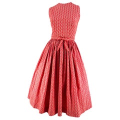 Retro 1960s Lanz Red Heart Calico Printed Cotton Dress