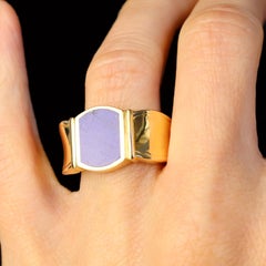 1960s Lapis Lazuli 18 Karat Yellow Gold Signet Badge Ring