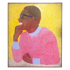 Großes Gemälde von Alex Sibirny, Mixed Media, 1960er Jahre