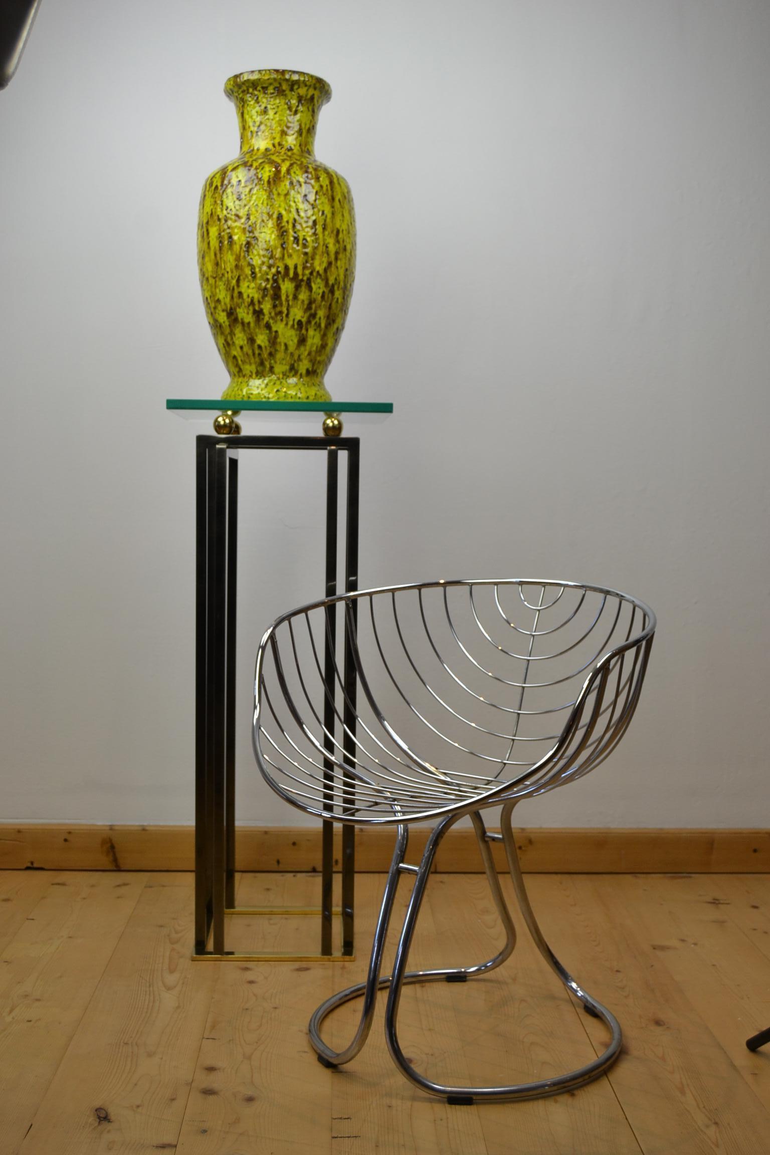 vase en céramique des années 1960:: jaune:: vert:: marron:: Allemagne de l'Ouest 11