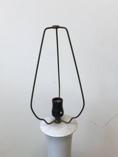 1960s Large Blanc de Chine Lamp with Hand-Painted Monochrome Floral Motif