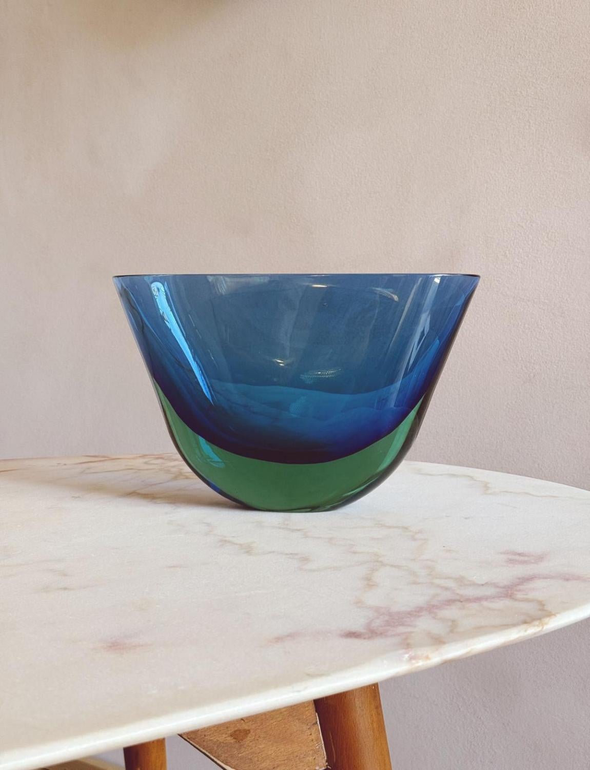 A 6kg double sommerso blue and turquoise Murano glass vase by Flavio Poli. Hand-blown in the 1960s, pieces of this perfection and beauty do not come round that often. When they do, I snap them up. This is a truly magnificent piece.