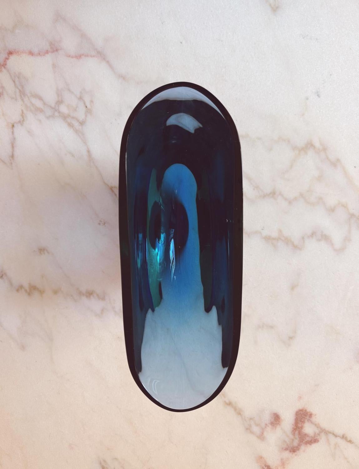 1960s Large Blue Flavio Poli Sommerso Vase en venta 1