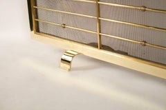 1960s Large Brass Fire Screen by Maison Honoré