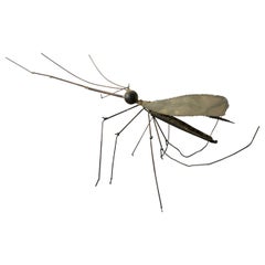 1960s Large Brass Mosquito Sculpture Signed