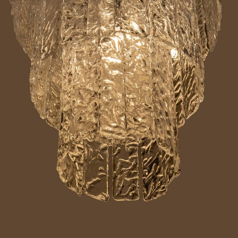 Mid-20th Century 1960s Large Ceiling Light Murano’s Blown Clear Glass Italy in Style of Venini For Sale