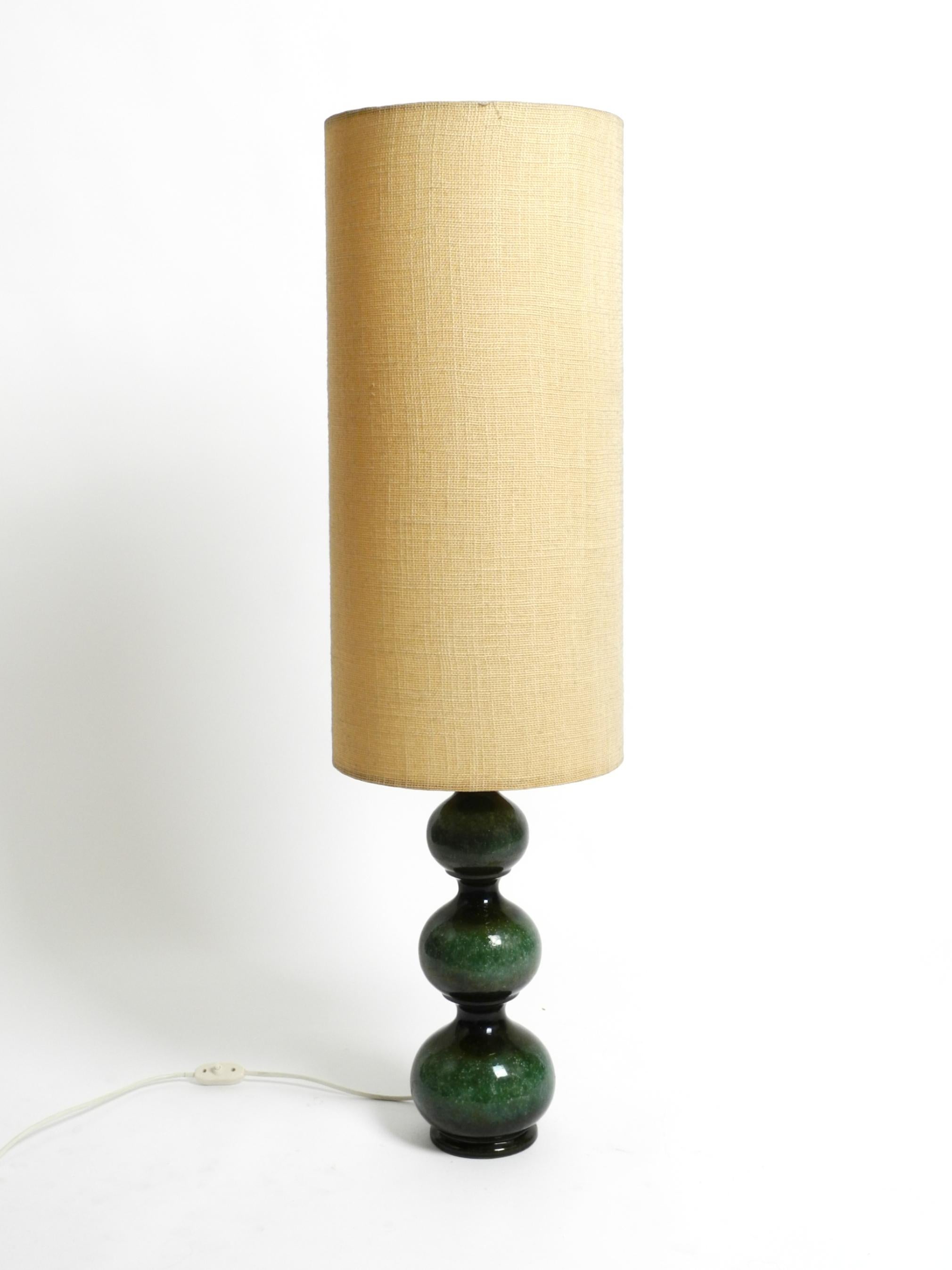 Grand lampadaire ou table en céramique des années 1960, vert et noir, par Kaiser Leuchten en vente 11