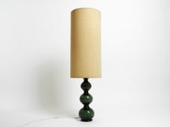 1960s large ceramic table or floor lamp in green and black by Kaiser Leuchten