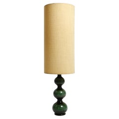 1960er Jahre große Tisch- oder Stehlampe aus Keramik in Grün und Schwarz von Kaiser Leuchten