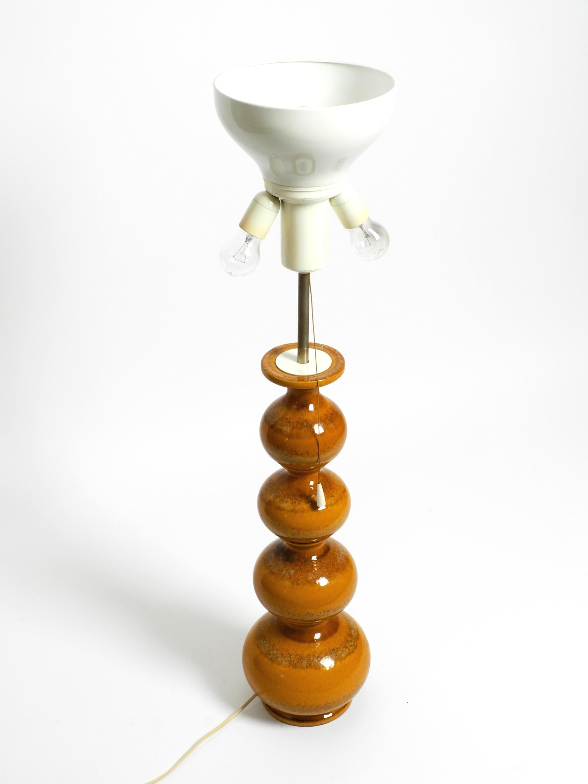 1960s large ceramic table or floor lamp in light brown from Kaiser Leuchten 5