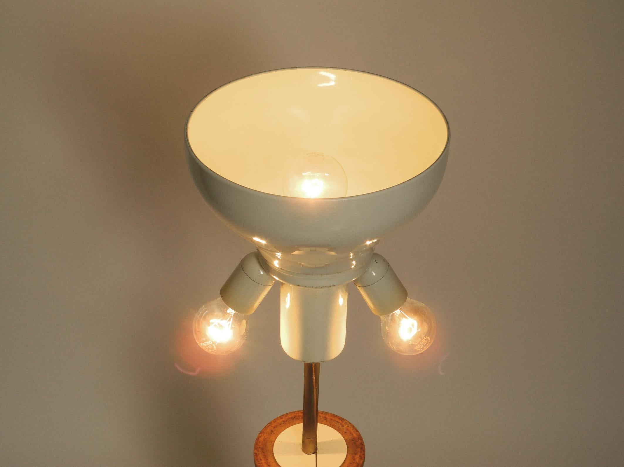 1960s large ceramic table or floor lamp in light brown from Kaiser Leuchten 6