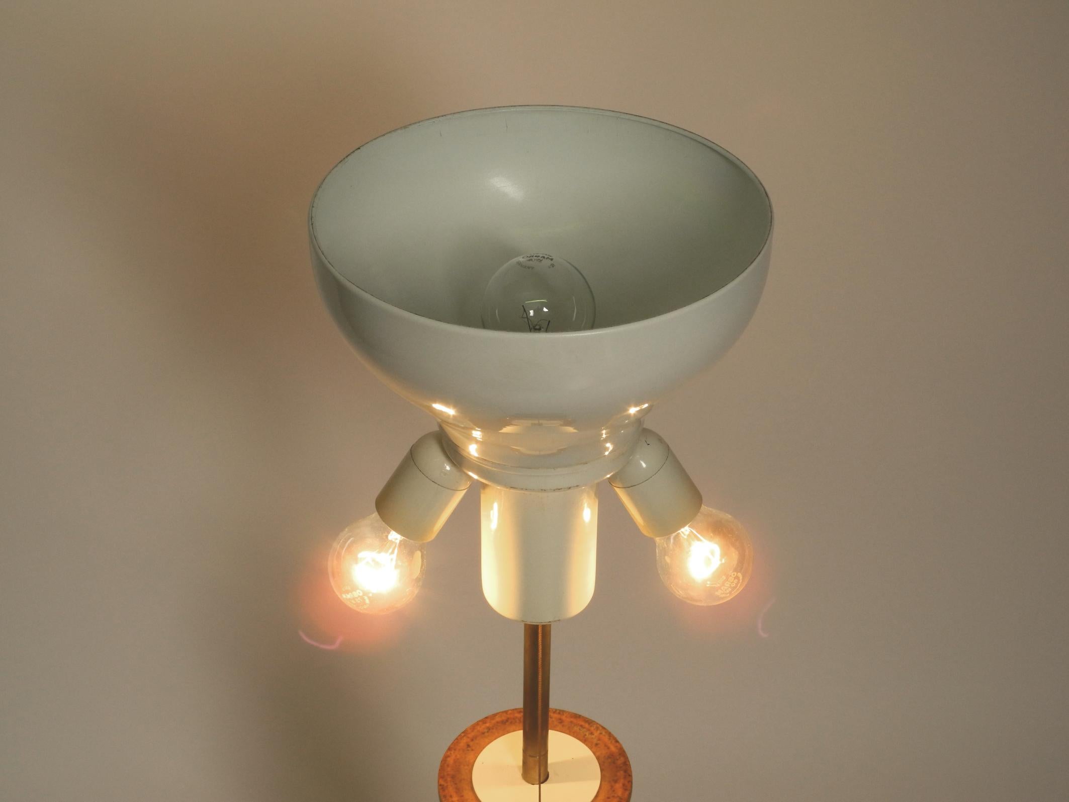 1960s large ceramic table or floor lamp in light brown from Kaiser Leuchten 7