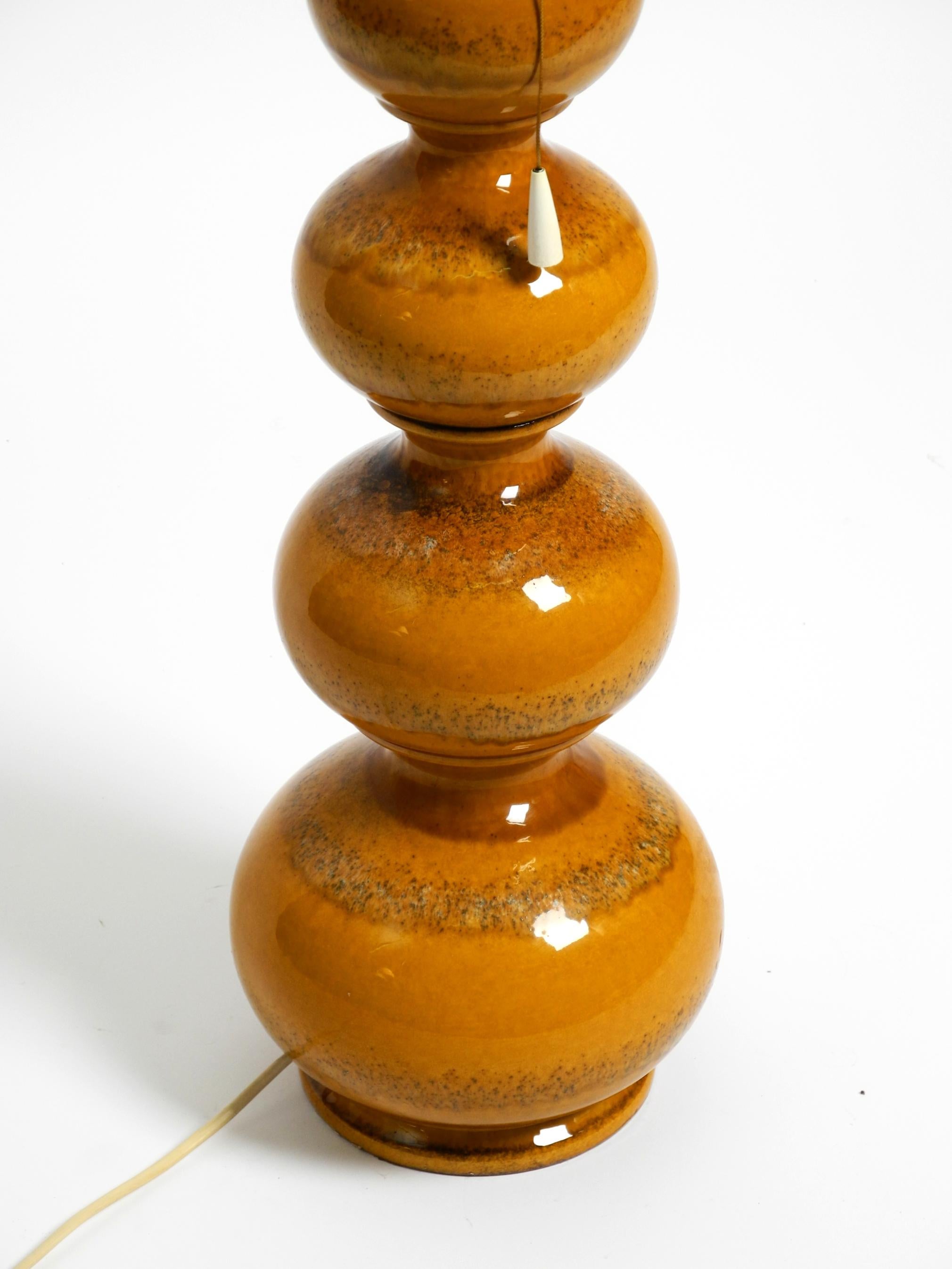 1960s large ceramic table or floor lamp in light brown from Kaiser Leuchten 9