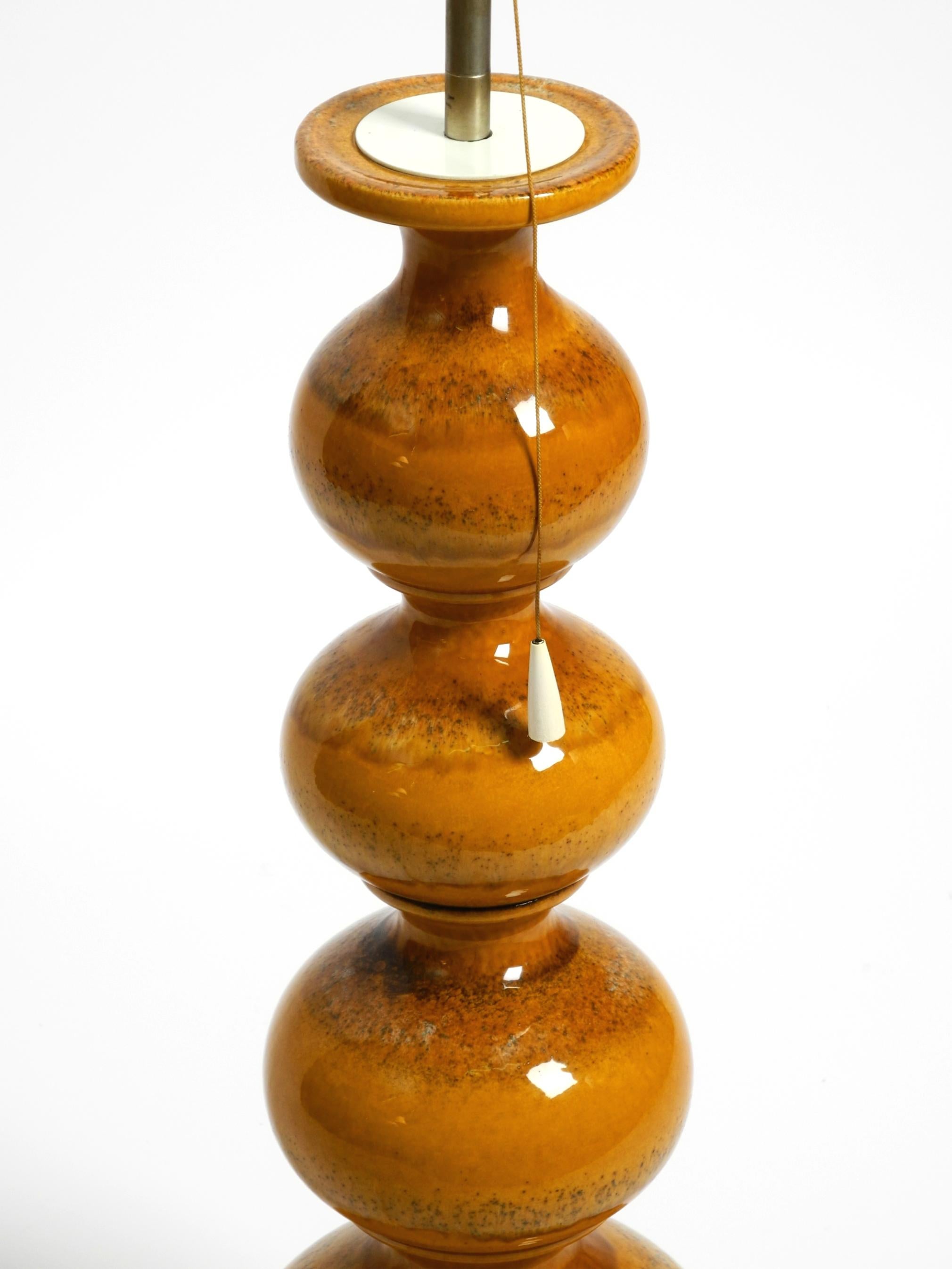 1960s large ceramic table or floor lamp in light brown from Kaiser Leuchten 10