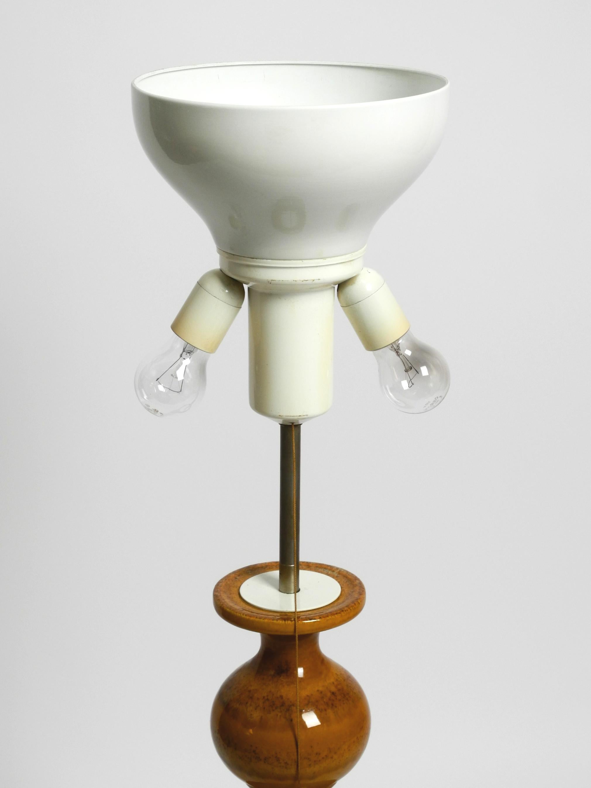 1960s large ceramic table or floor lamp in light brown from Kaiser Leuchten 11