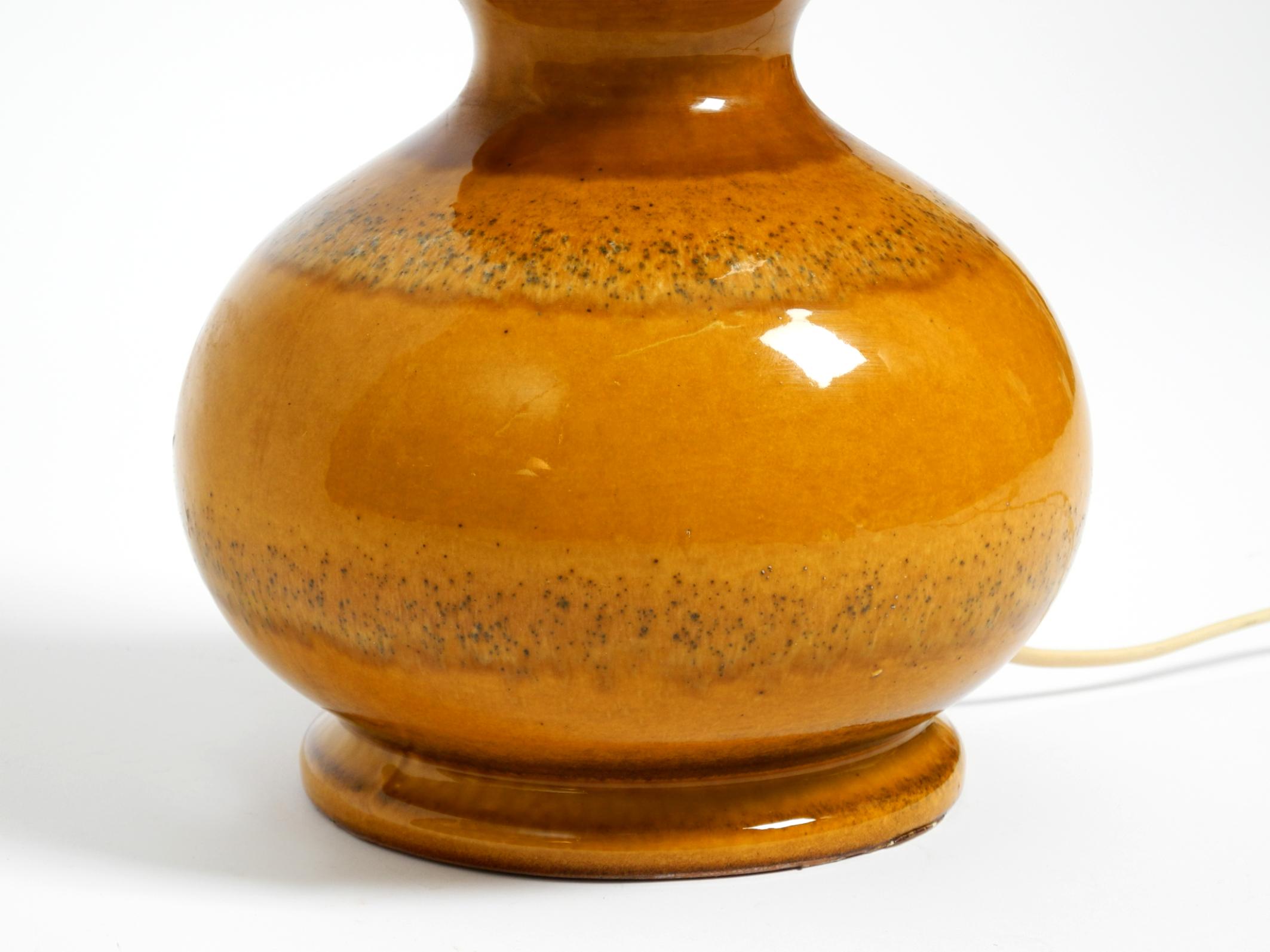1960s large ceramic table or floor lamp in light brown from Kaiser Leuchten 2