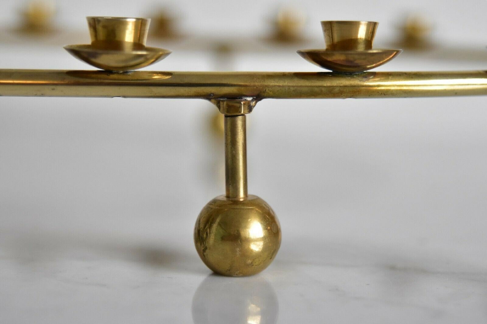 1960s Large Christmas Brass Candelabra for 24 Candles Made in Denmark In Good Condition In Krefeld, DE