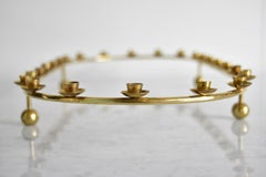 1960s Large Christmas Brass Candelabra for 24 Candles Made in Denmark