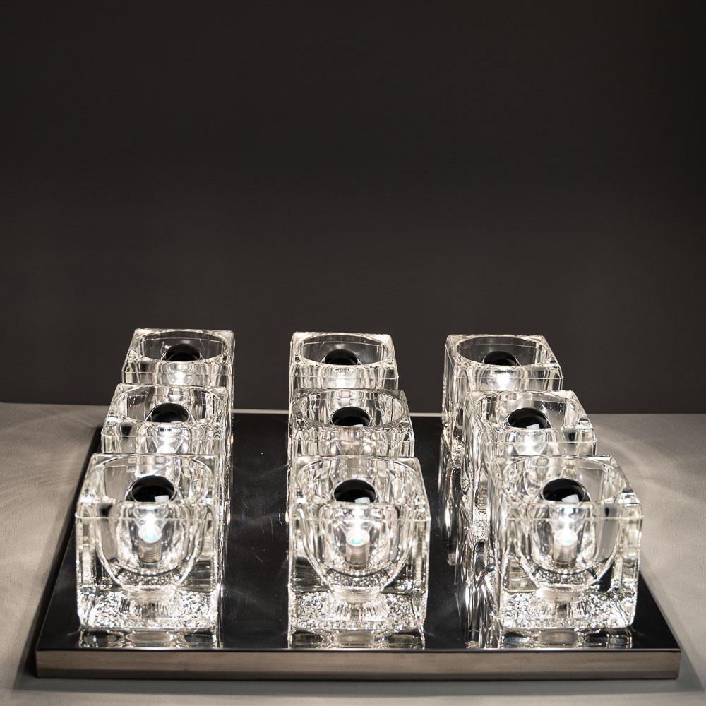 Große Tischleuchte aus Chrom und Glas aus den 1960er Jahren, Peill & Putzler zugeschrieben im Angebot 5