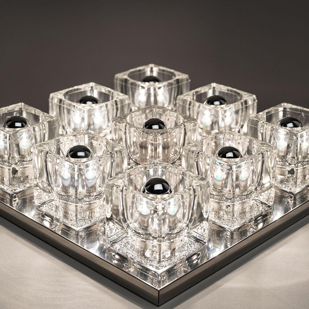 Große Tischleuchte aus Chrom und Glas aus den 1960er Jahren, Peill & Putzler zugeschrieben im Angebot 12