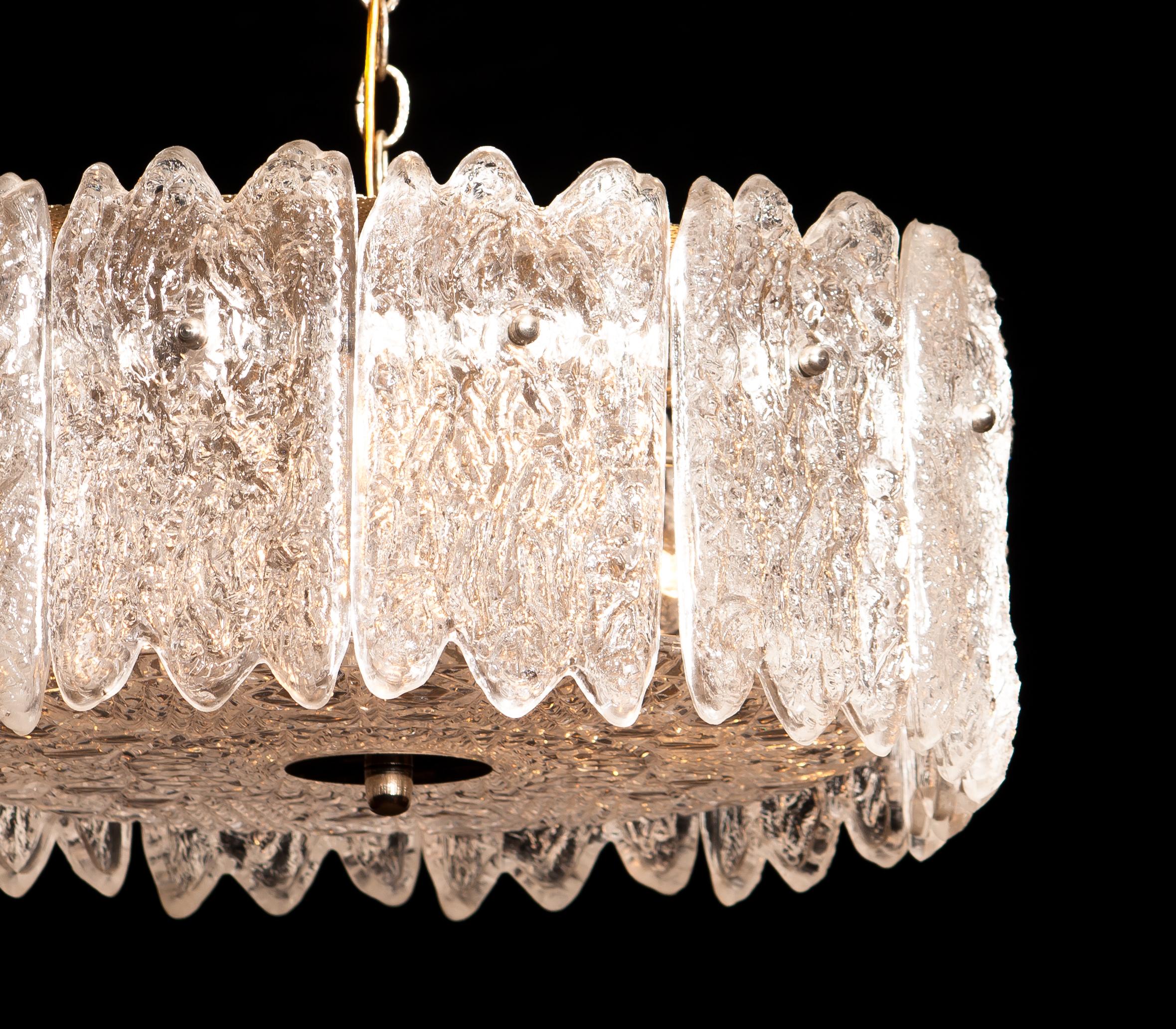 Swedish 1960s, Large Crystal Pendant by Carl Fagerlund for Orrefors