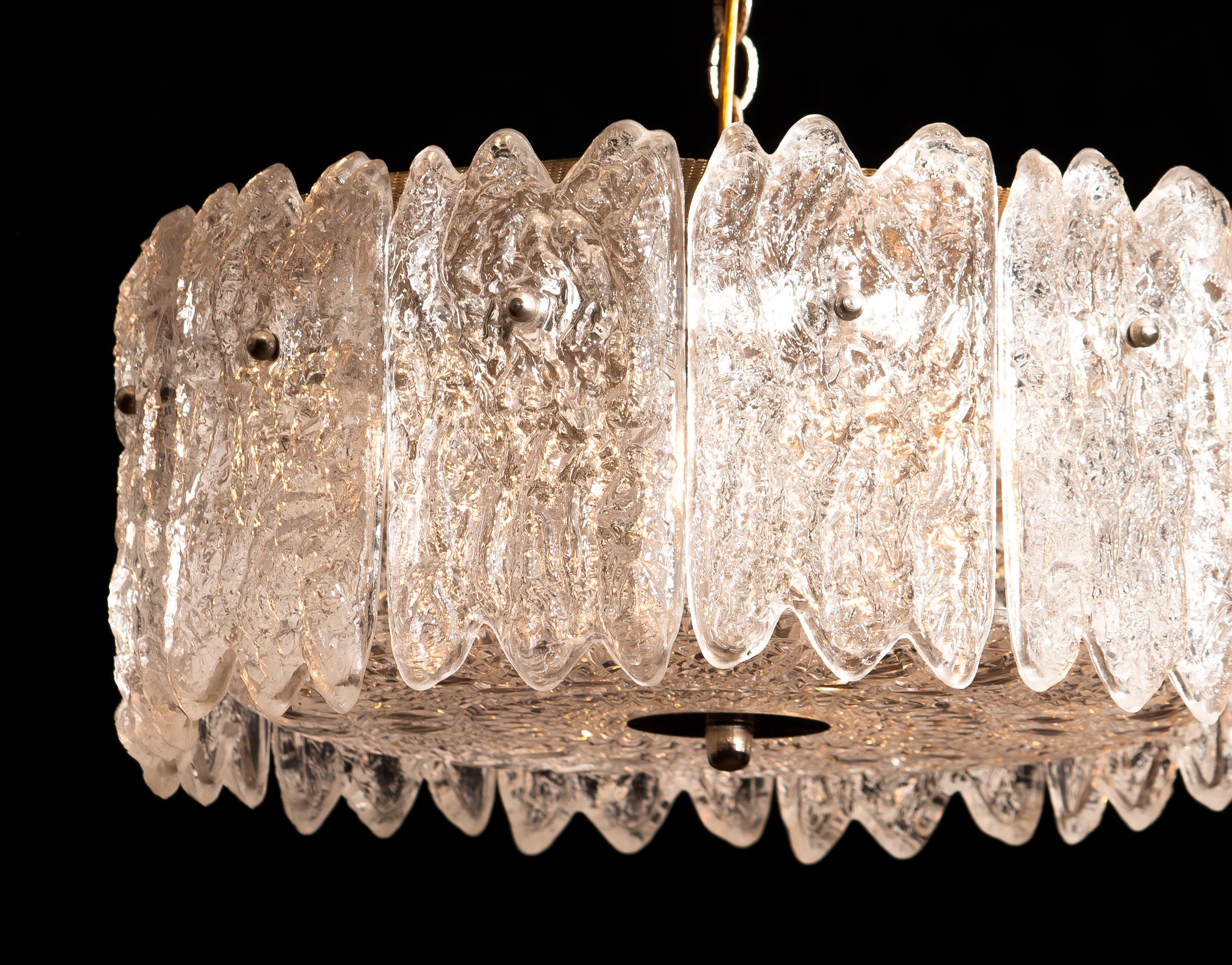 Mid-20th Century 1960s, Large Crystal Pendant by Carl Fagerlund for Orrefors