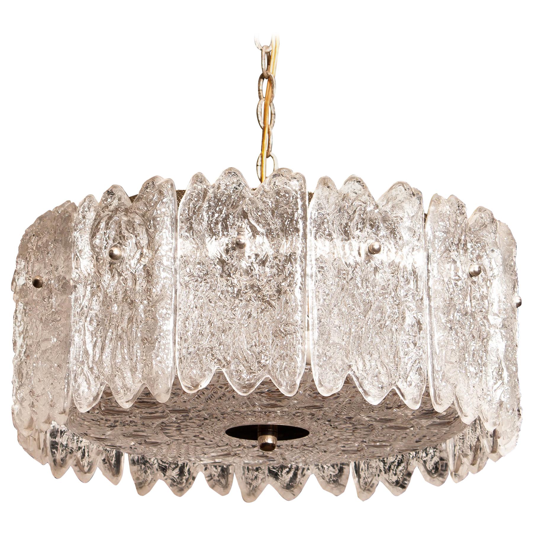 1960s, Large Crystal Pendant by Carl Fagerlund for Orrefors